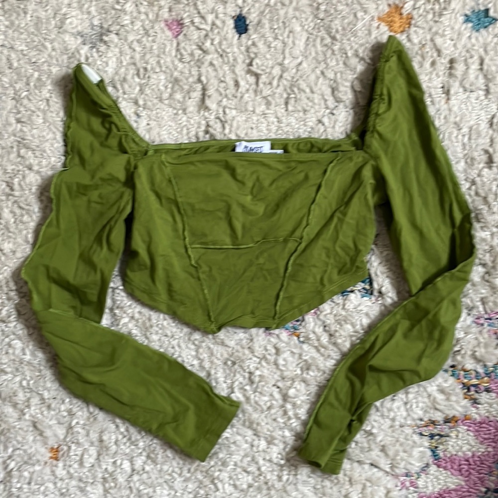 Green corset style crop